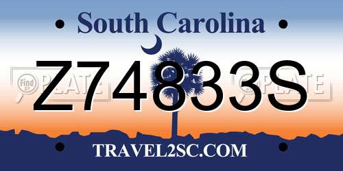 Z74833S South Carolina License Plate