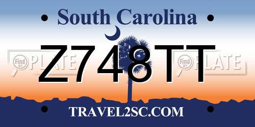 Z748TT South Carolina License Plate
