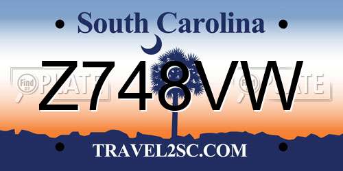 Z748VW South Carolina License Plate