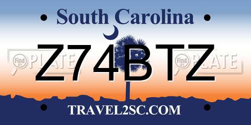 Z74BTZ South Carolina License Plate