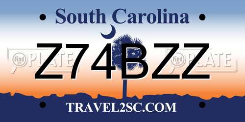 Z74BZZ South Carolina License Plate