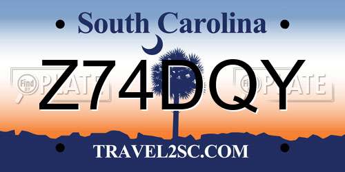 Z74DQY South Carolina License Plate
