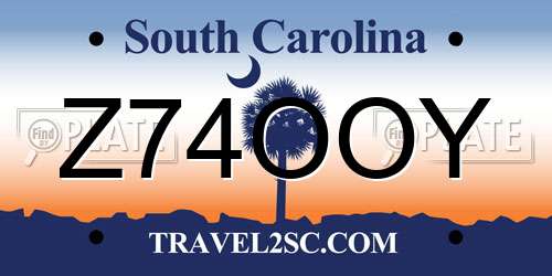 Z74OOY South Carolina License Plate