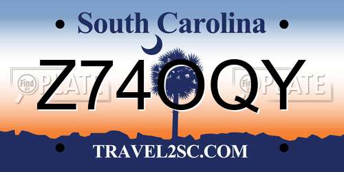 Z74OQY South Carolina License Plate