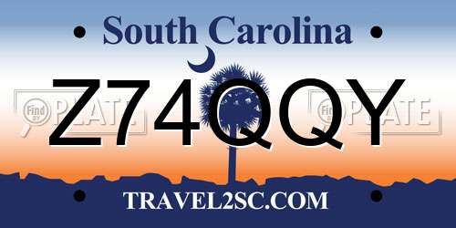 Z74QQY South Carolina License Plate