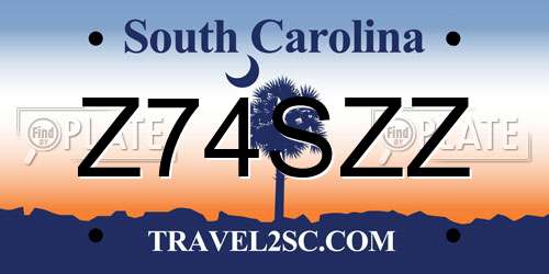 Z74SZZ South Carolina License Plate