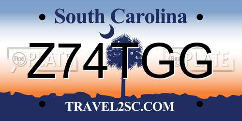 Z74TGG South Carolina License Plate