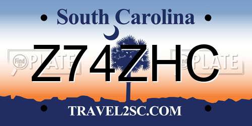 Z74ZHC South Carolina License Plate