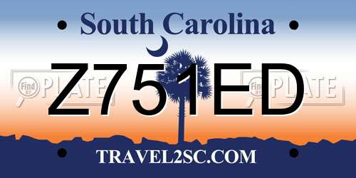 Z751ED South Carolina License Plate