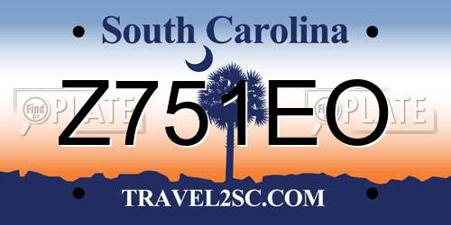 Z751EO South Carolina License Plate