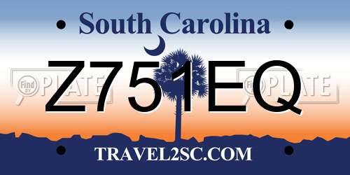 Z751EQ South Carolina License Plate