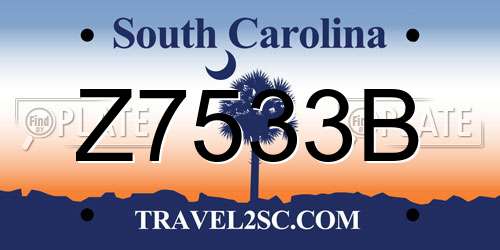 Z7533B South Carolina License Plate