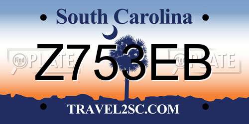 Z753EB South Carolina License Plate