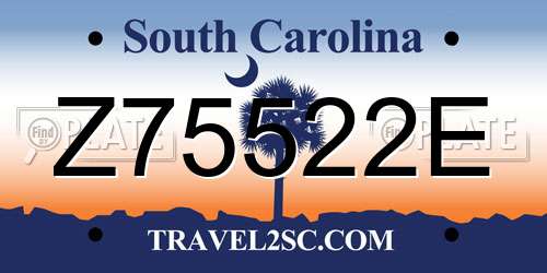 Z75522E South Carolina License Plate