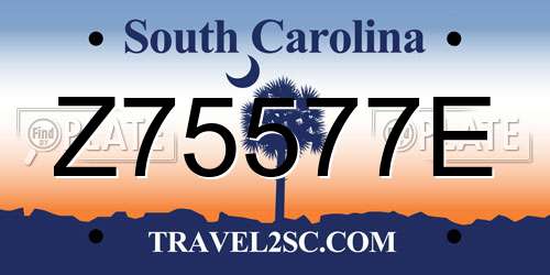 Z75577E South Carolina License Plate
