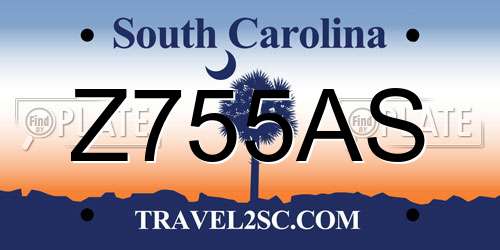 Z755AS South Carolina License Plate