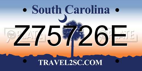 Z75726E South Carolina License Plate