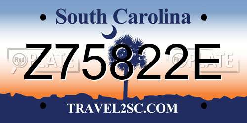 Z75822E South Carolina License Plate