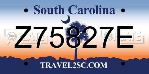 Z75827E South Carolina License Plate