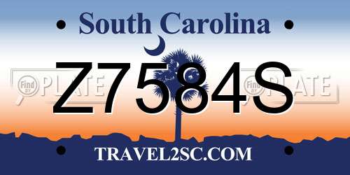 Z7584S South Carolina License Plate