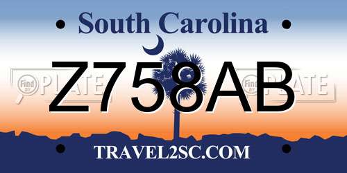 Z758AB South Carolina License Plate