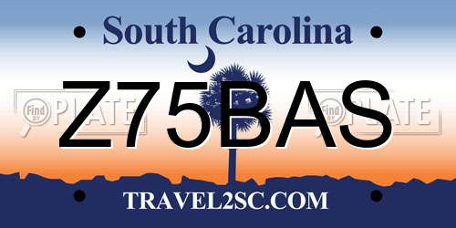Z75BAS South Carolina License Plate