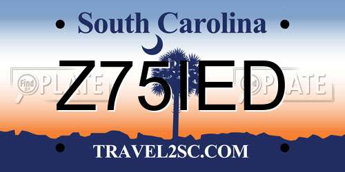 Z75IED South Carolina License Plate