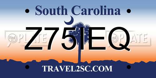Z75IEQ South Carolina License Plate