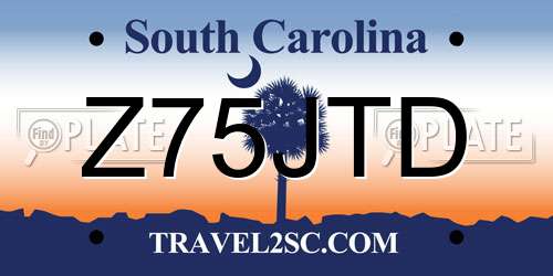 Z75JTD South Carolina License Plate
