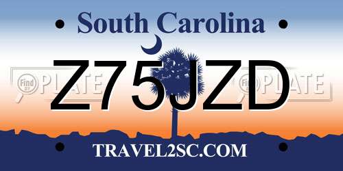 Z75JZD South Carolina License Plate