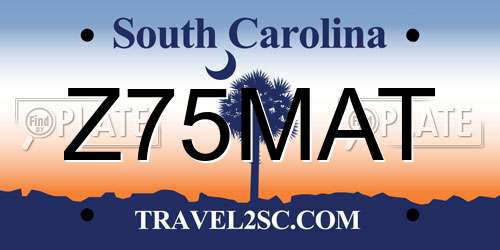 Z75MAT South Carolina License Plate