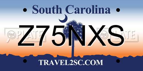 Z75NXS South Carolina License Plate