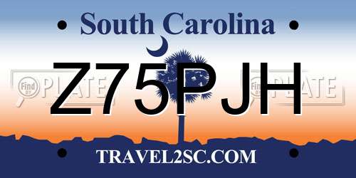 Z75PJH South Carolina License Plate