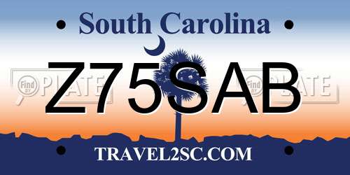 Z75SAB South Carolina License Plate