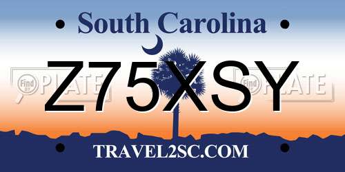 Z75XSY South Carolina License Plate