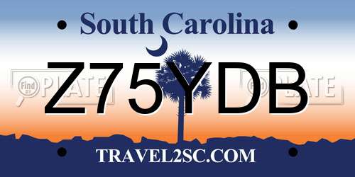 Z75YDB South Carolina License Plate