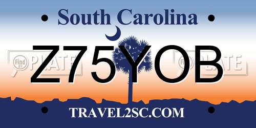 Z75YOB South Carolina License Plate