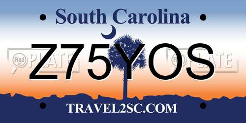 Z75YOS South Carolina License Plate