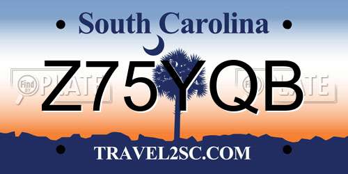 Z75YQB South Carolina License Plate