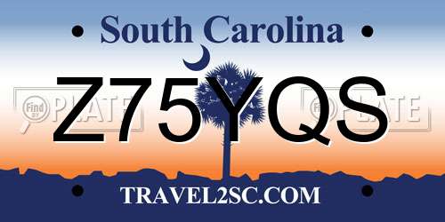Z75YQS South Carolina License Plate