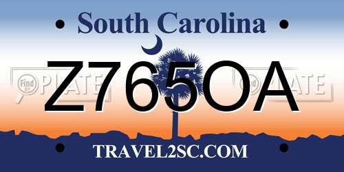 Z765OA South Carolina License Plate