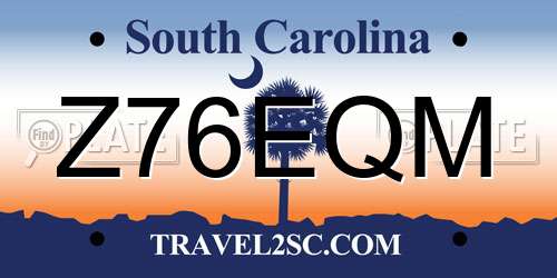 Z76EQM South Carolina License Plate