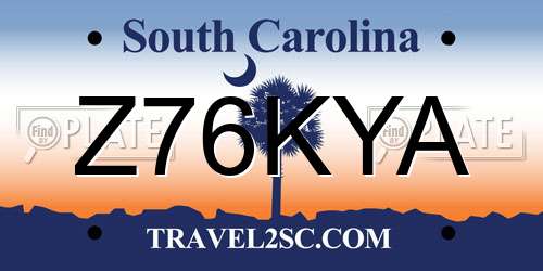 Z76KYA South Carolina License Plate