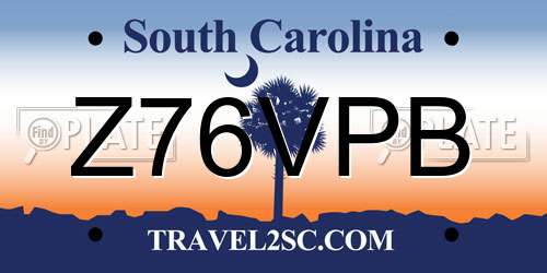 Z76VPB South Carolina License Plate