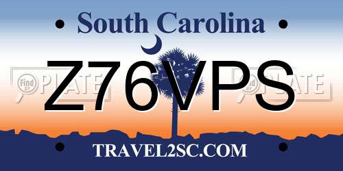 Z76VPS South Carolina License Plate