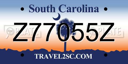 Z77055Z South Carolina License Plate