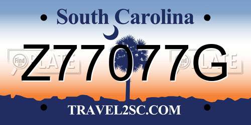 Z77077G South Carolina License Plate