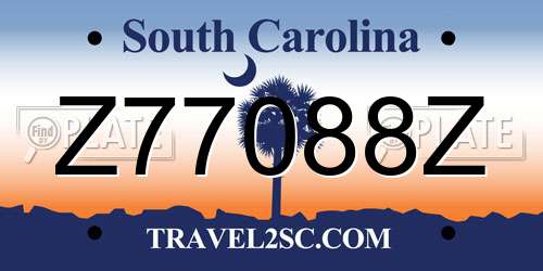 Z77088Z South Carolina License Plate