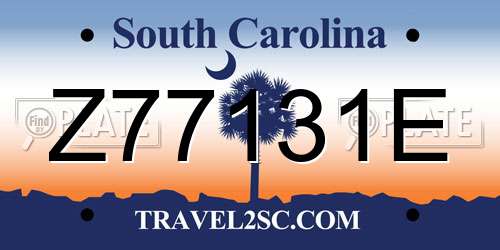 Z77131E South Carolina License Plate