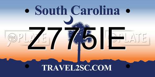 Z775IE South Carolina License Plate